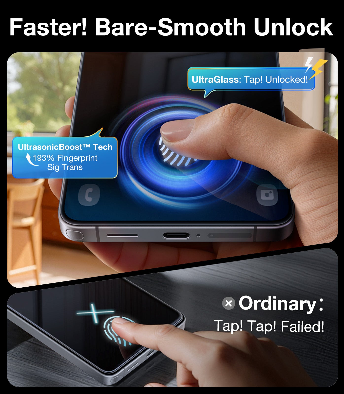 UltraGlass Samsung Galaxy S26 Ultra Privacy Screen Protector, 2 Pack