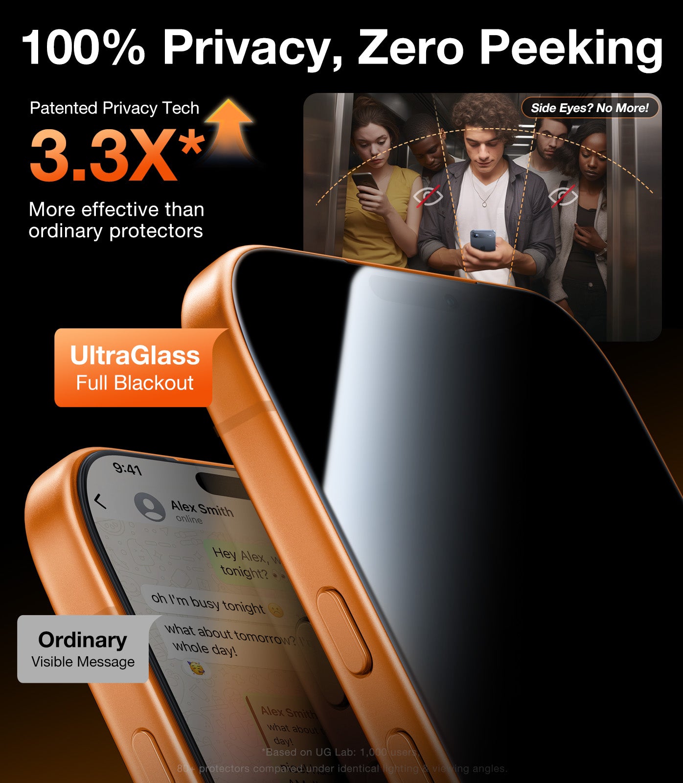 UltraGlass iPhone 17 Pro Max Privacy Screen Protector, 2 Pack