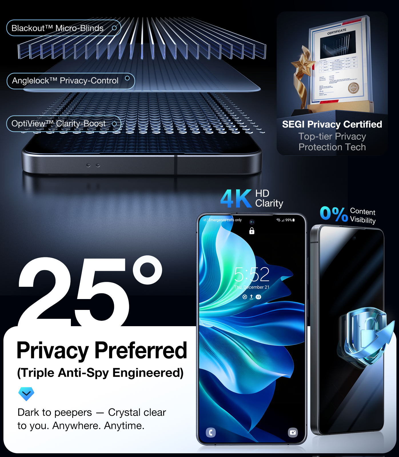 UltraGlass Samsung Galaxy S26 Ultra Privacy Screen Protector, 2 Pack