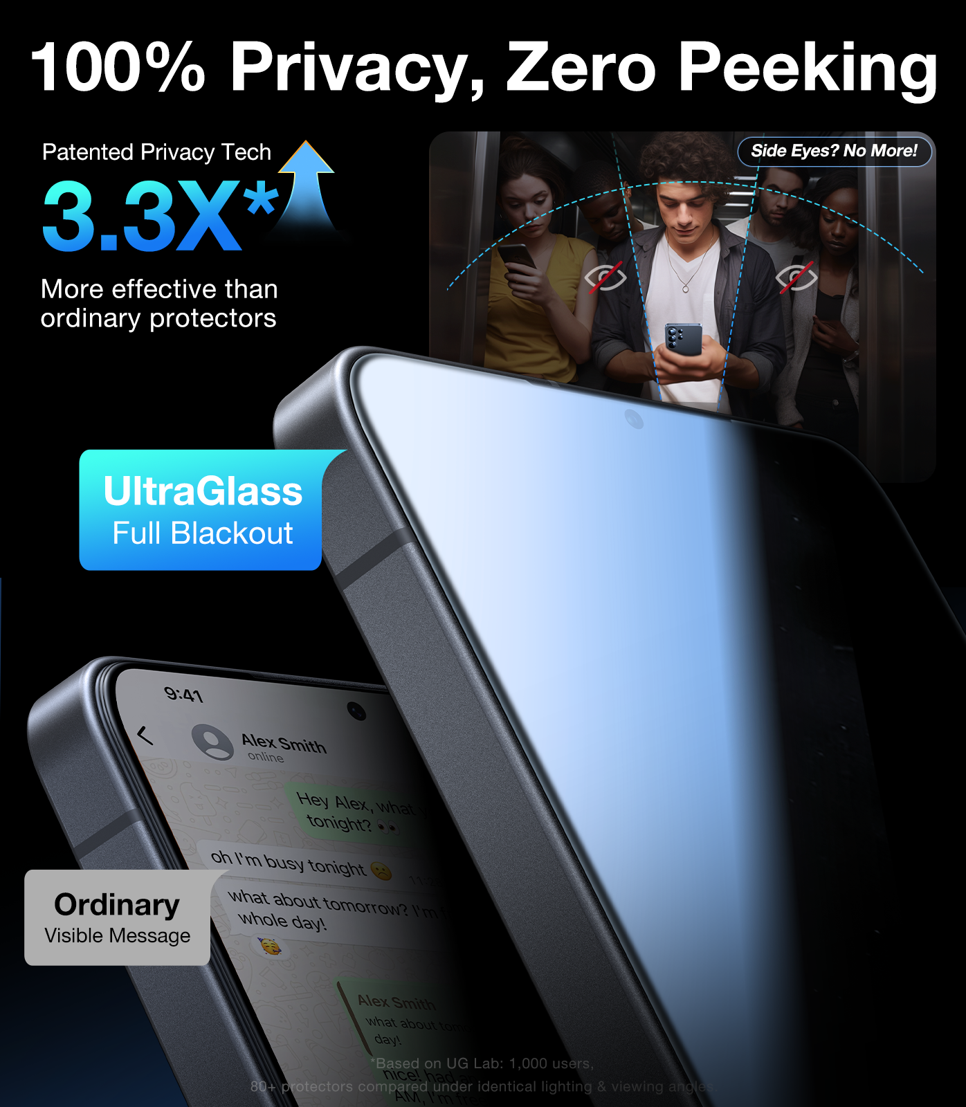 UltraGlass Samsung Galaxy S26 Ultra Privacy Screen Protector, 2 Pack