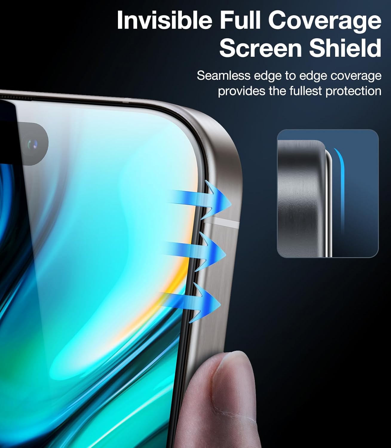 UltraGlass Top 9H+ Glass for iPhone 16 Plus Privacy Screen Protector 2024 [No.1 Military Grade Shatterproof & 100% Anti Spy] Privacy Screen Tempered Glass [Longest Durable] 2 Pack
