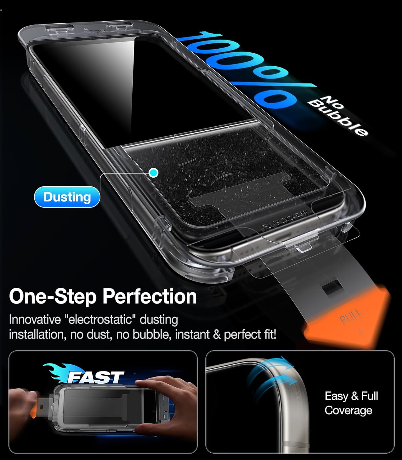 UltraGlass Top 9H+ Glass for iPhone 16 Plus Privacy Screen Protector 2024 [No.1 Military Grade Shatterproof & 100% Anti Spy] Privacy Screen Tempered Glass [Longest Durable] 2 Pack