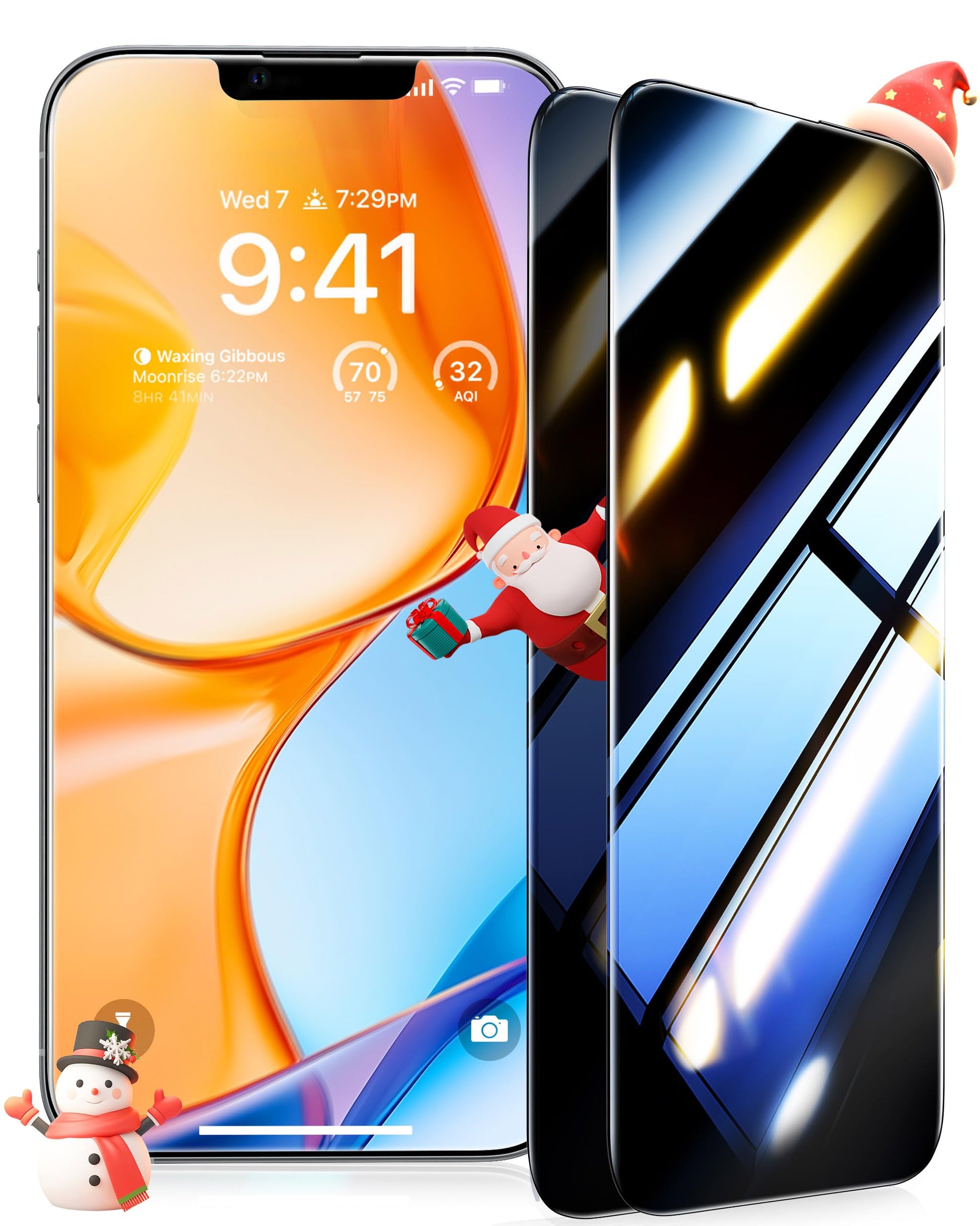 UltraGlass Top 9H+ Glass for iPhone 16 Plus Privacy Screen Protector 2024 [No.1 Military Grade Shatterproof & 100% Anti Spy] Privacy Screen Tempered Glass [Longest Durable] 2 Pack