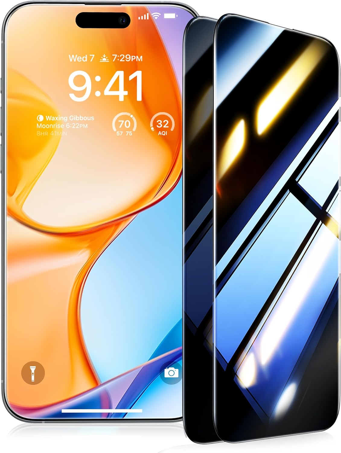 UltraGlass Top 9H+ Glass for iPhone 16 Plus Privacy Screen Protector 2024 [No.1 Military Grade Shatterproof & 100% Anti Spy] Privacy Screen Tempered Glass [Longest Durable] 2 Pack