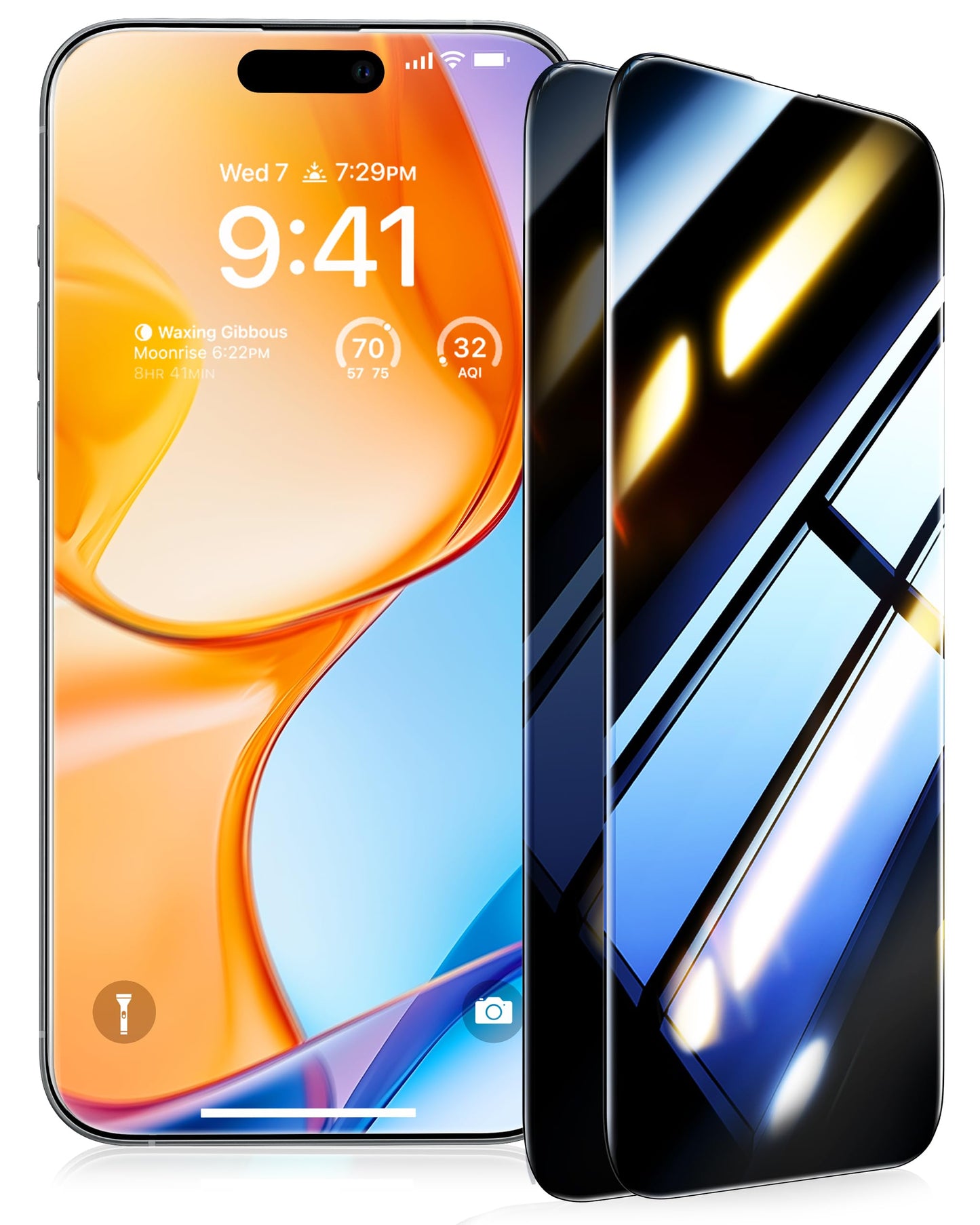UltraGlass Top 9H+ Glass for iPhone 16 Plus Privacy Screen Protector 2024 [No.1 Military Grade Shatterproof & 100% Anti Spy] Privacy Screen Tempered Glass [Longest Durable] 2 Pack