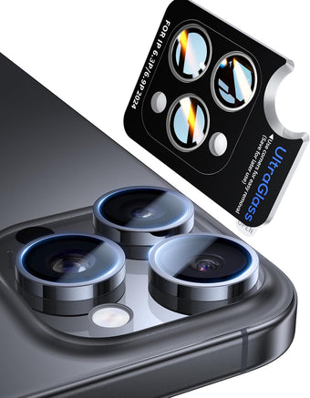 UltraGlass UNBREAK TOP 9H+ Glass for iPhone 14 Pro Max/14 Pro Lens Protector [Military Grade Shatterproof & Longest Durable] Camera Lens Protector 14 Pro/ 14 Pro Max Tempered Glass, Black