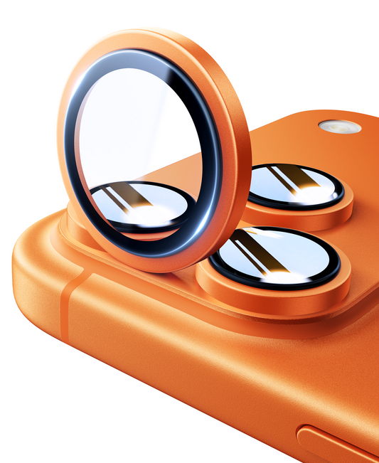 UltraGlass TOP 9H+ Glass for iPhone 17 Pro Max, 17 Pro Camera Lens Protector [NO.1 Military Grade Shatterproof] iPhone 17 Pro Max Camera Protector, 17 ProMax Lens Screen Cover, Cosmic Orange