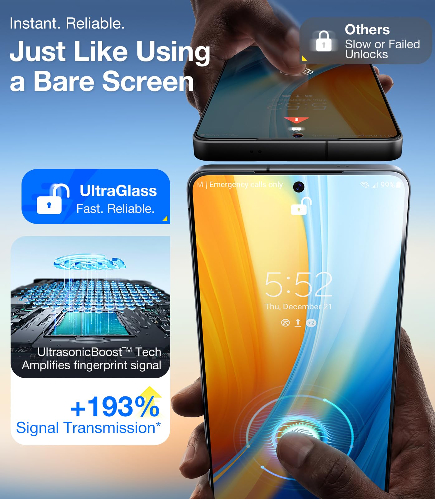 UltraGlass Samsung Galaxy S26 Screen Protector, 2 Pack